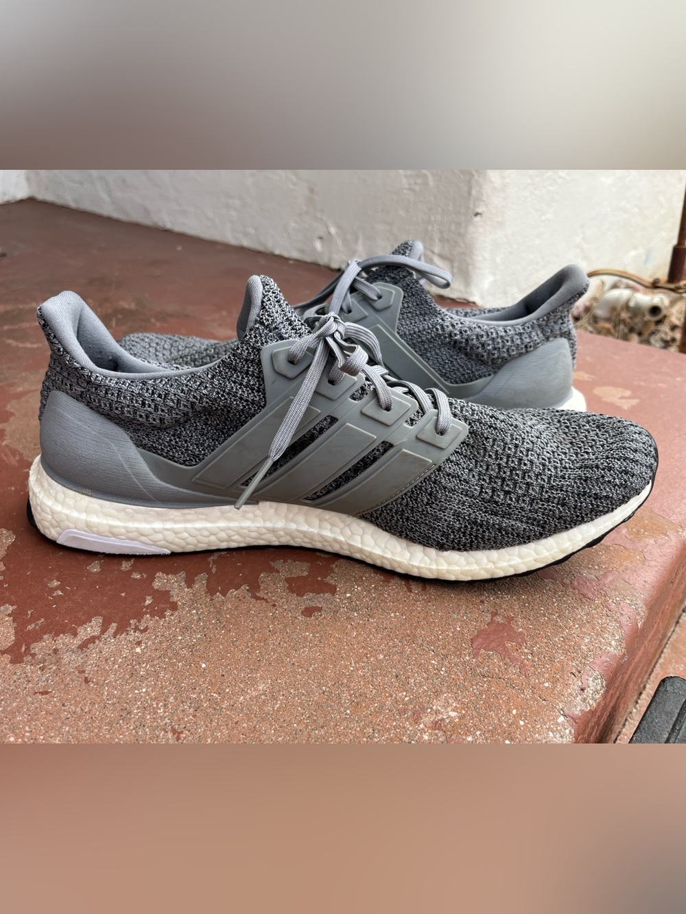 Adidas UltraBoost 4.0 Grey Knit Low Top Sneakers Men’s 13